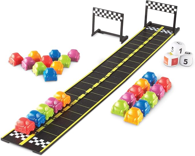 Learning Resources Mini Motor Math Activity Set, Homeschool, Includes Counting, Pattern, Addition and Subtraction Activities, 31 Pieces, Ages 4+