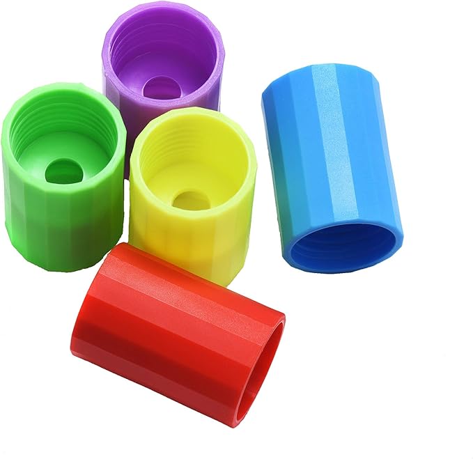 Tornadoes in A Bottle, 20 Pcs Plastic Tornado Bottle Connector Vortex Connector Cyclone Tube for Scientific Experiment, 5 Colors