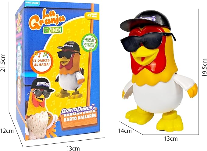TOYMAKER La Granja de Zenon Black Hats Bartolito Chicken Baby Toys Dancing Toddlers Toys,Music Kids Interactive Early Learning Educational Toys for 1 2 3 4 Year Old Boys Girls Birthday and Christmas