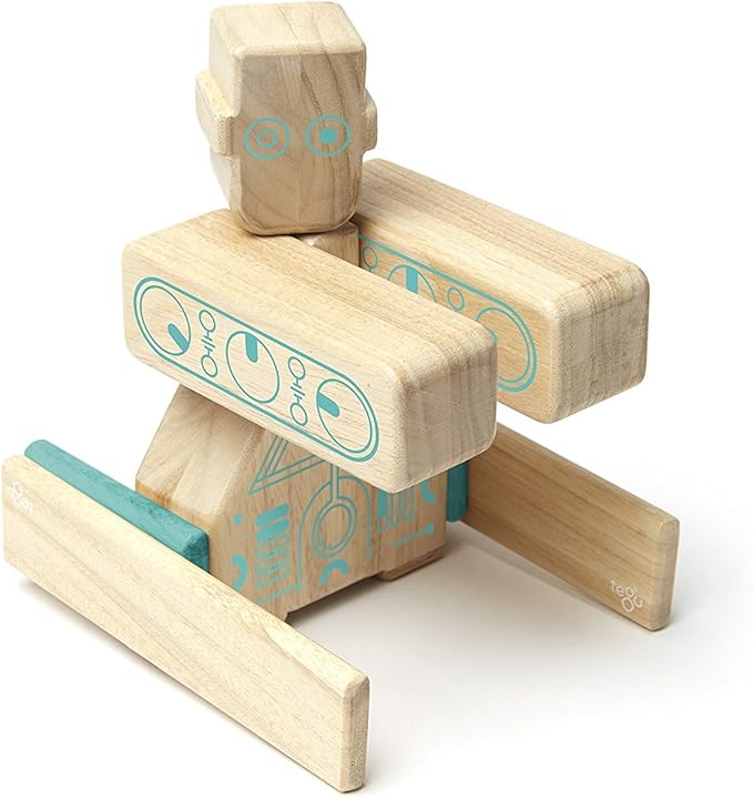 Tegu Magbot Magnetic Wooden Block Set, 1-99 years old, 9 piece