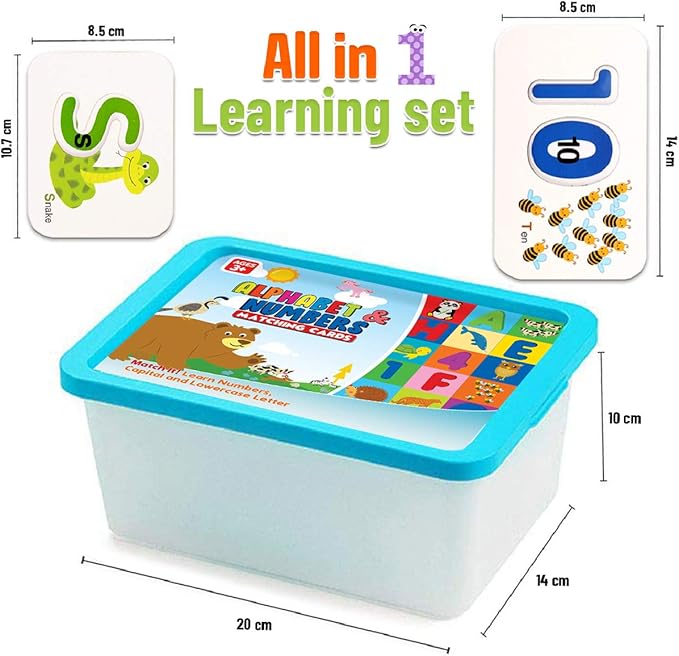 CozyBomB™ Toddler Alphabet Flash Cards - Preschool Activities Learning Montessori Toys ABC Wooden Letters Jigsaw Numbers Alphabets Puzzles Flashcards for Age 2 3 4 Years Old Educational for Kids Baby