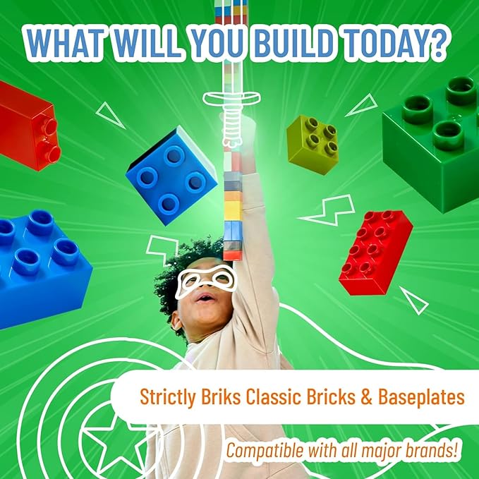 Strictly Briks Compatible with Lego Building Blocks Road Plates 10" x 10", 8 Pack Kids Brick Baseplates for City Road, Street, Race Track, Towns, Classic Size (4 Straight & 4 Curved)
