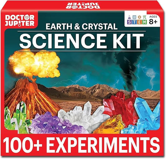 Doctor Jupiter STEM Science Kit - 100+ Experiments| Christmas, Birthday Gift Ideas, Toys for Boys & Girls Ages 7-8-9-10-11-12 Year Old| Volcano Kit, Crystal Growing for Kids - Amazon Exclusive