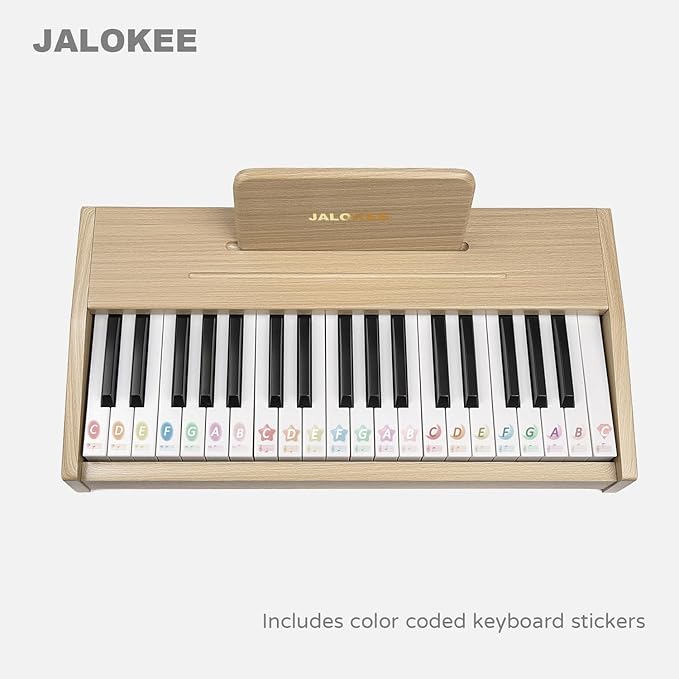 Kids Piano Keyboard, Digital Piano for Kids, Music Educational Instrument Toy, Wood Toy for 3+ Girls and Boys (Oak, 37 Keys)