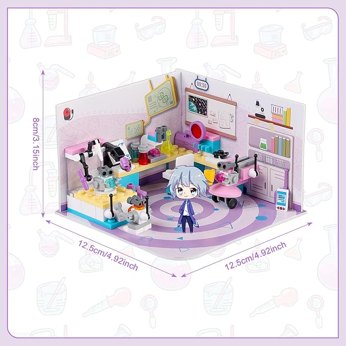 Friends House Building Block Sets, Girls Science Laboratory Friendship Lab Playhouse Apartment Bricks Kit Birthday Roleplay Gifts for Old Kids Boys 6+ 6-12 8-12