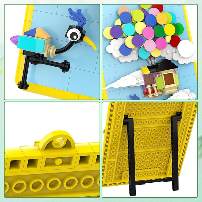 Kevin Bird Up Balloon House Building Toy Set, Compatible with Lego Up House Modern Art Flying House Building Kit, Build & Display Home Decor Wall Art, Birthday Gift Idea for Kids, Adults. 279 Pcs