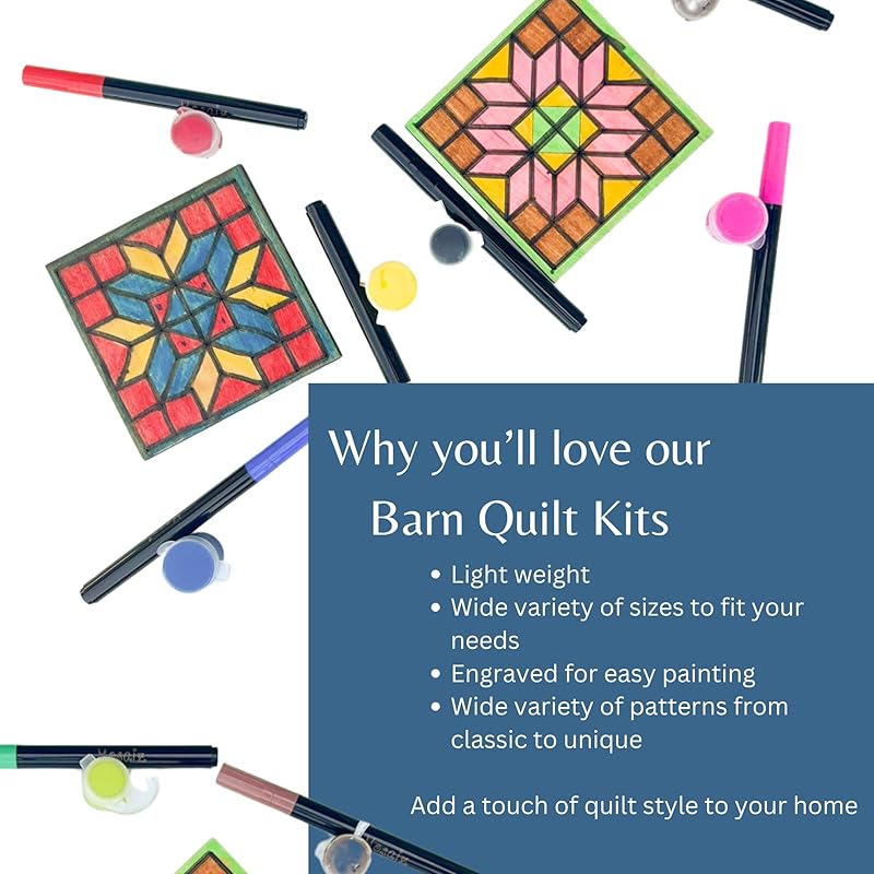 Unfinished Barn Quilt Square Wooden Sign Painting Craft Kits, Country Decor Canvas Quilts Blocks to Paint (21 inches, Christmas Tree) AVTRBoutique