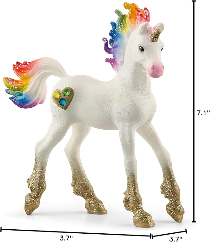 Schleich bayala, Unicorn Toys for Girls and Boys Rainbow Love Unicorn Foal with Rainbow Mane and Tail, Ages 5+