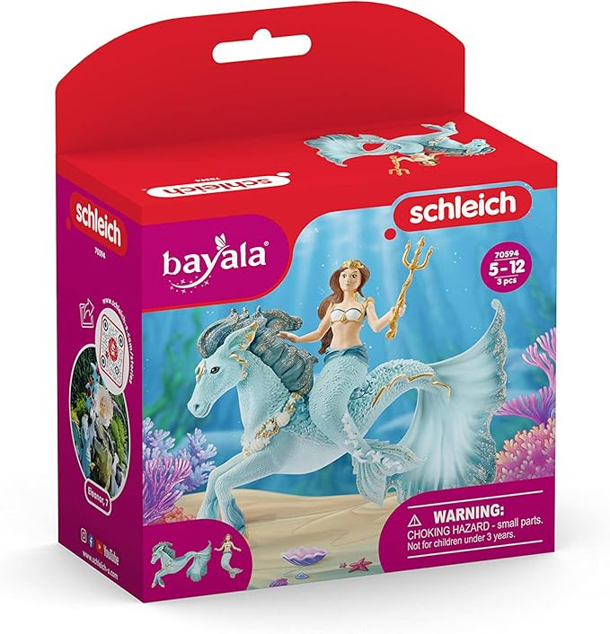 Schleich bayala, Mermaid and Unicorn Toys for Girls and Boys, Mermaid Eyela Figure with Underwater Unicorn Toy, Ages 5+