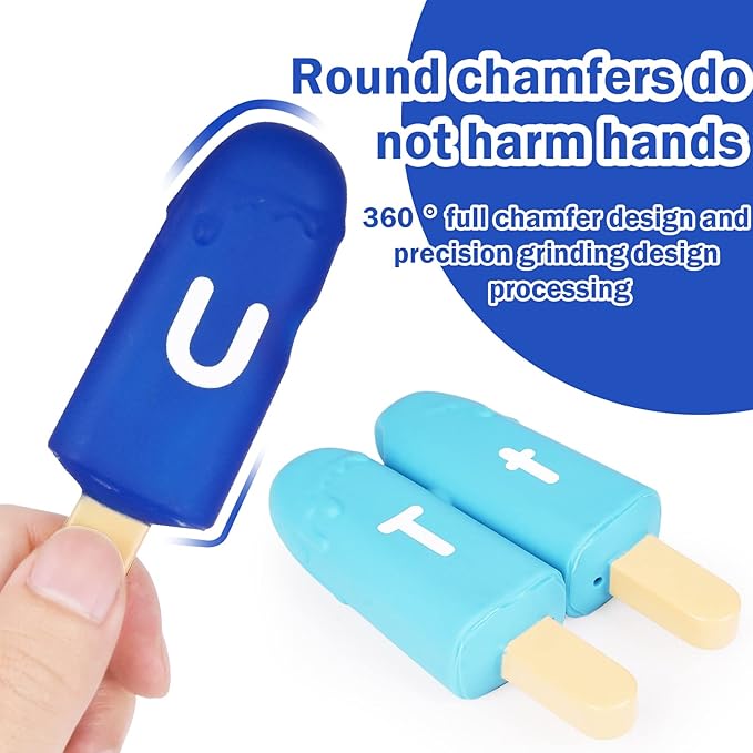 Toddler Alphabet Letters Matching Learning Toys,26 PCS Double - Sided ABC Letters Popsicle Toy Alphabet Match Game Color Sorting Recognition Fine Motor Skills Preschool Montessori Toys for Kids