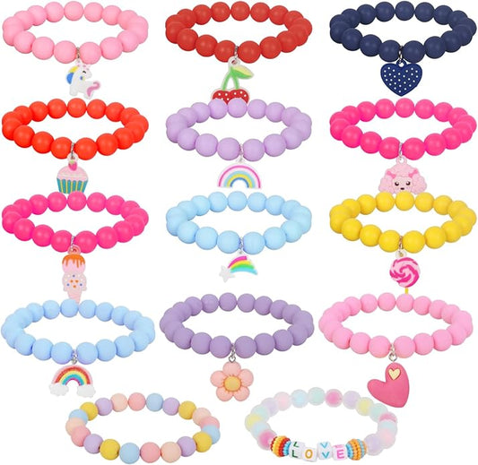 Vefungyan Bead Bracelets for kids and Charms Set for Boys Girls Halloween Goodie Bag Fillers
