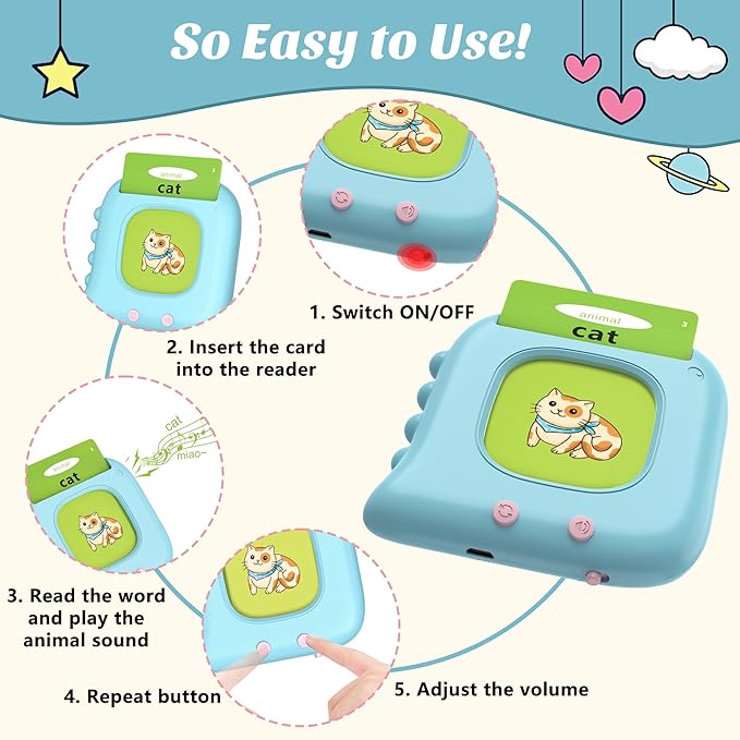 Spanish Flash Cards for Kids, Bilingual Buddy Talking Flash Cards for Toddlers 1 2 3 4 5 Years Old, Audible Learning Spanish for Kids, Speech Educational Learning Birthday Gift with 224 Sight Word