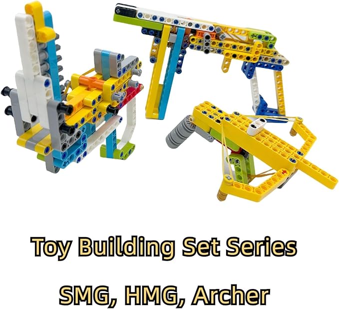 Toy Gun Building Blocks Blaster Assembly Toy Erector Sets Mini Gun Model Kit Construction Set, DIY Nerf Gun Blasting Splicing Brick for Kids Ages 6+ Building Toy for Boys and Girls (Archer60)