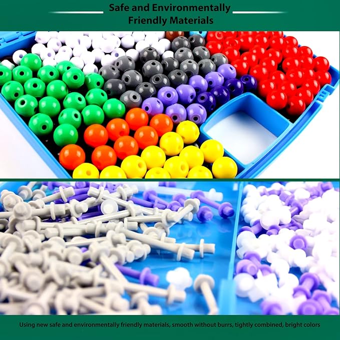 Comprehensive Chemistry Molecular Model Kit 406pc Organic and Inorganic STEM Set,Middle,High School,and College Supplies, Educational Science Set Learning Structure and Reactions Student Gifts