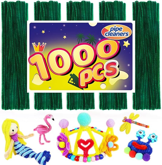 Pipe Cleaners, Pipe Cleaners Craft, Arts and Crafts, Crafts, Craft Supplies, Art Supplies (1000 Dark Green Pipe Cleaners)…