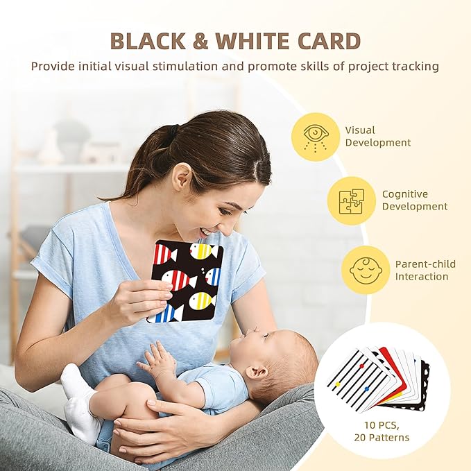 Montessori Toys for Babies 0-6 Months, 7 in 1 Newborn Baby Toys with Spinning Drum, Colorful Fabric Ball, Tissue Box Toy, Sensory Balls, Contrast Cards and More, Great Educational Toy for Baby