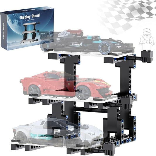 Display Stand for Lego Speed Champions Building Kit, 3 Layer Stand for Lego Car 76918 76923 76934 76919 76909 76914 76917 Model with Driver's Display, Collectible Gifts for Adults (220 Pcs)