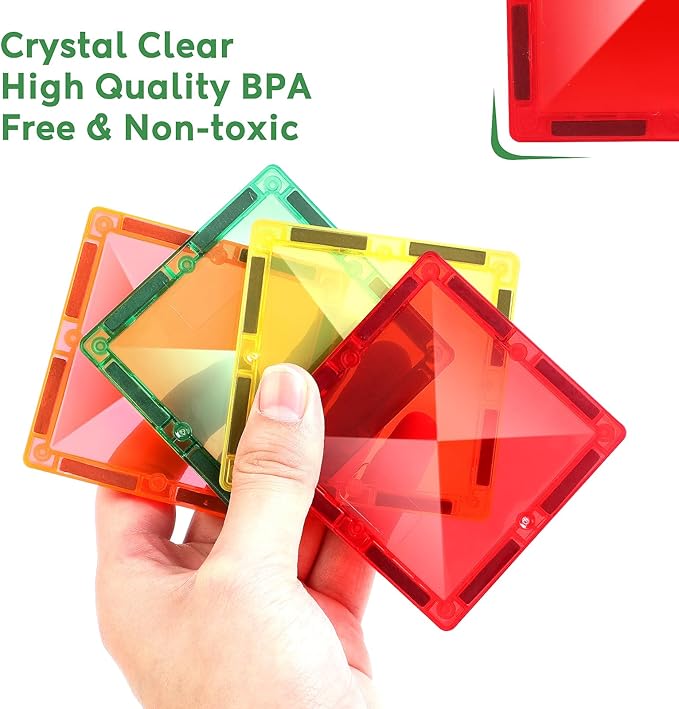 Magnetic Tiles Toys for 3 4 5 6 7 8 Year Old Boy Girls Kids Beginner Set,Magnetic Building Blocks Learning Toys for Toddlers Age 2-4 3-5 4-5 5-6 6-8 Birthday Christmas Ideas (30PCS Colourful)