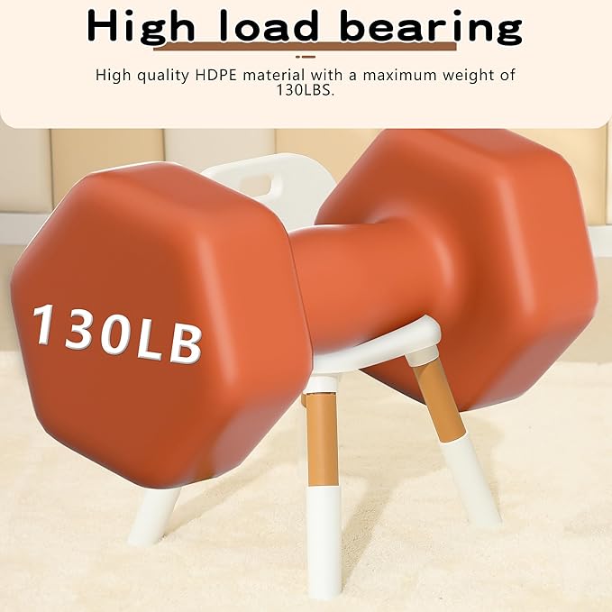 3 Level Height Adjustable Kids Chairs Plastic Preschool Chair Durable and Lightweight Child Chair with a Maximum Load Capacity of 130 pounds Suitable for Day Care, Classroom, and Home (2-Pack Beige)