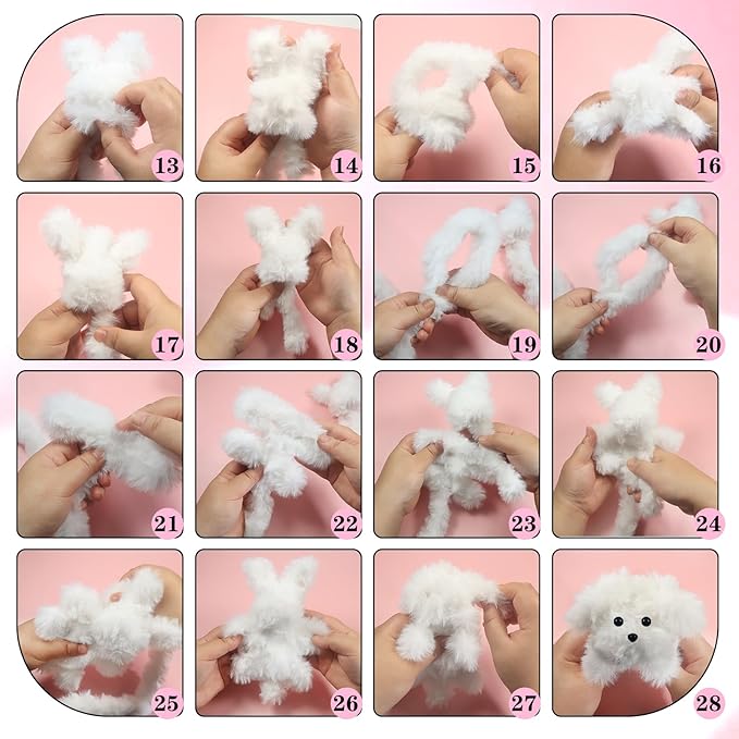 TOAOB 4pcs Thick Pipe Cleaners White Large Chenille Stems for Crafts Long 39 Inch Fuzzy Sticks Craft Supplies for DIY Art Craft Projects Home Decorations