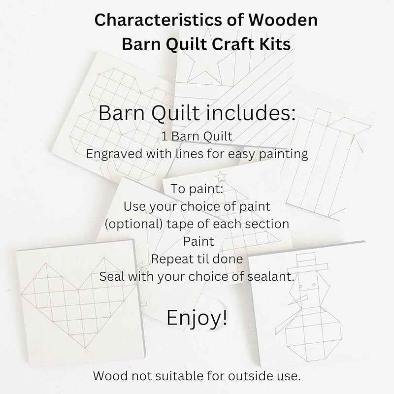 4th of July Unfinished Barn Quilt Square Wooden Sign, Country Decor Canvas Quilts Blocks (21 inches, Flag)