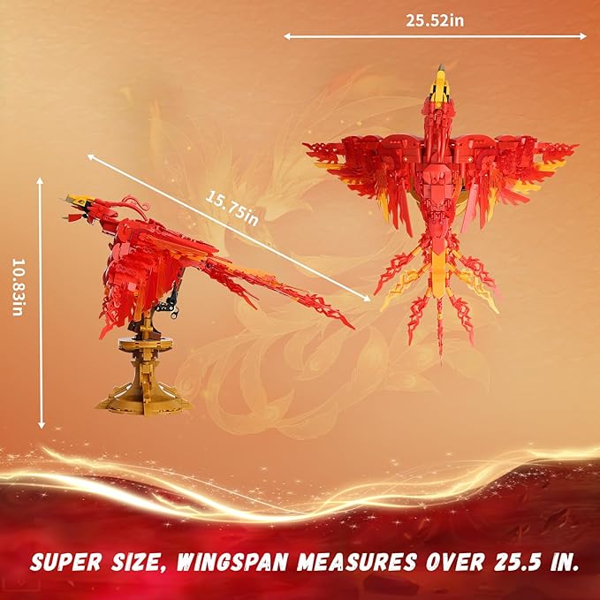 YEECHAO Harry Fire Phoenix Building Set, Magic Potter Phoenix Collection Model for Adults, Compatible with Lego Bird, Ideas HP Building Toy Gift for Kids Boys and Girls Ages 6+ (938 PCS)