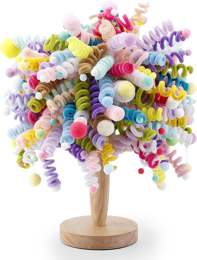 Caydo 200 PCS Thick Pipe Cleaners Craft Supplies Multi-Color Chenille Stems for Art and Craft Projects Creative DIY Decorations (12inch x 6mm)