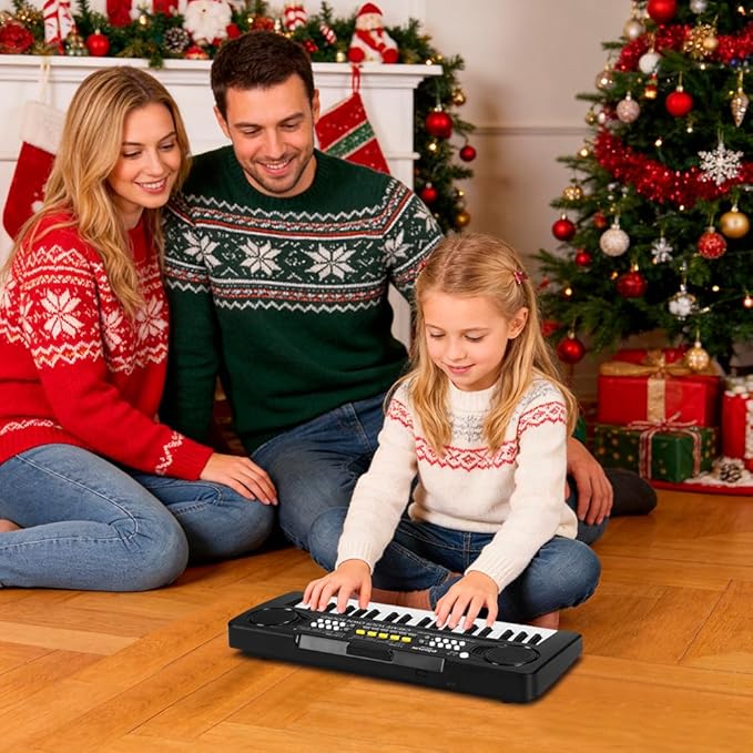 Keyboard Piano for Kids, BIGFUN 37 Keys Toddler Piano Multifunction Music Educational Instrument Toy, Electronic Kids Keyboard for 3-7 Year Old Girls and Boys (Black)