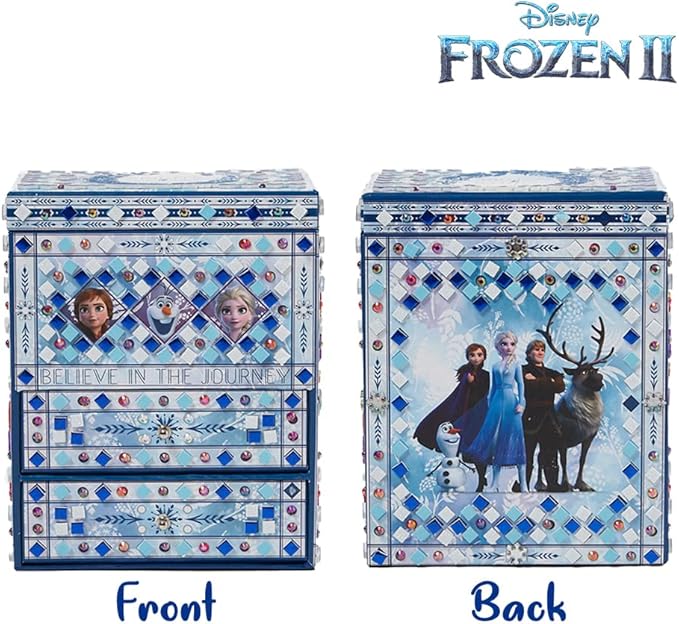 Disney Frozen 2 Elsa Jewelry Box Craft Kit DIY Mosaic Box for Girls, Frozen 2 Toy for Kids