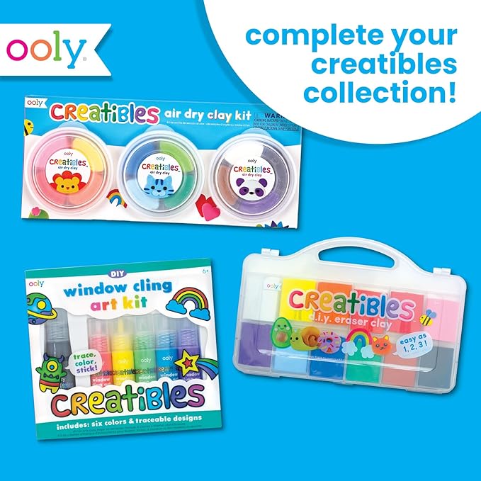 Ooly Creatibles, 24 Colors Air Dry Clay Kit for Kids Craft, Modeling Clay with 3 Shaping Tools, Craft Supplies & Materials, Airdry DIY Art Set for Kids Ages 6 and Up