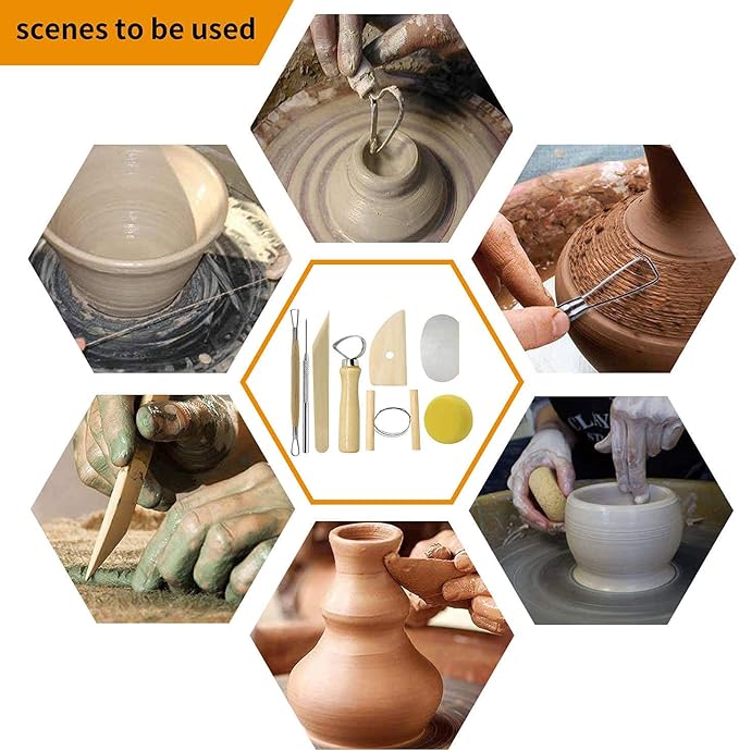 57PCS Ceramic Clay Tools Set with Plastic Case Modeling Pottery Sculpting Tools Kits for Beginners Professionals Kids After School Ceramics Classes