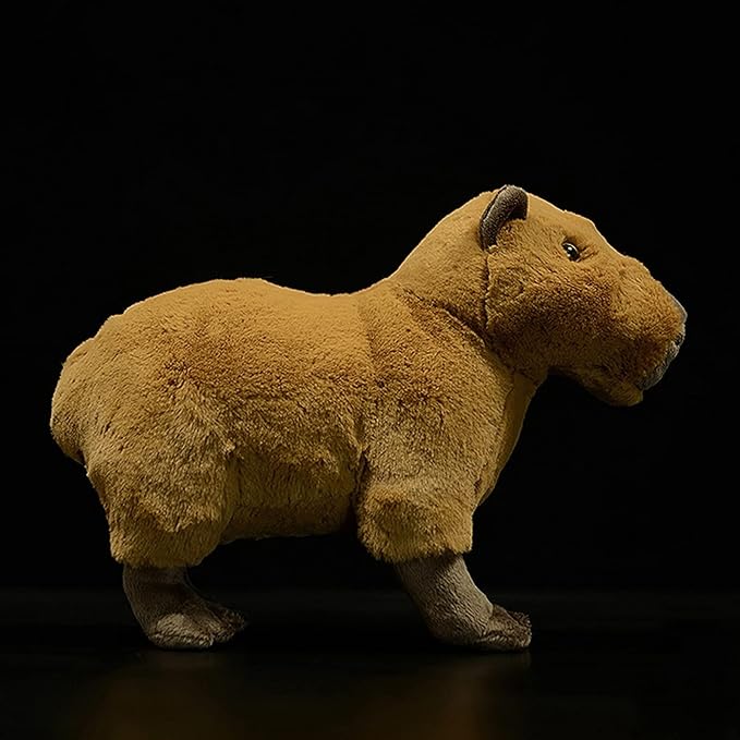 ZHONGXIN MADE Simulation Capybara Plush Toy - Soft Real Life Rodent Simulation Plush Toys, Lifelike Wild Animals Crawling Capybara Stuffed Toys Birthday Gifts for Kids, 13Inches