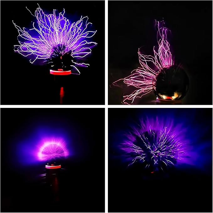 Tesla Coil DIY Kit, Spark Gap Arc Generator with Touchable Plasma Ball, Arc Plasma Artificial Lighting Science Experiment Model - 3.94" Arc, for Physics Teaching to College High School Education