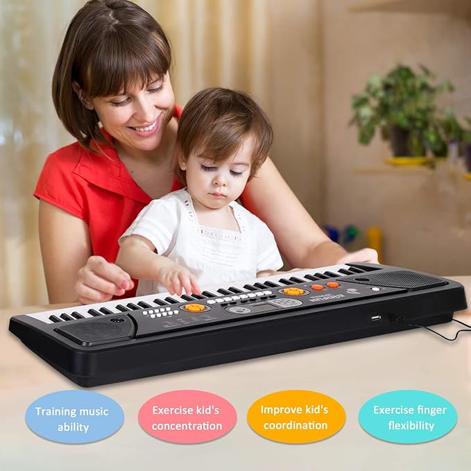 Keyboard Piano for Kid - 61 Key Fun Electronic Toddler Kids Pianos with LED Screen & Microphone! Unlock Creativity | Spark Joy in Music | Fantastic Gifts for 3-8 Year Old Boys & Girls