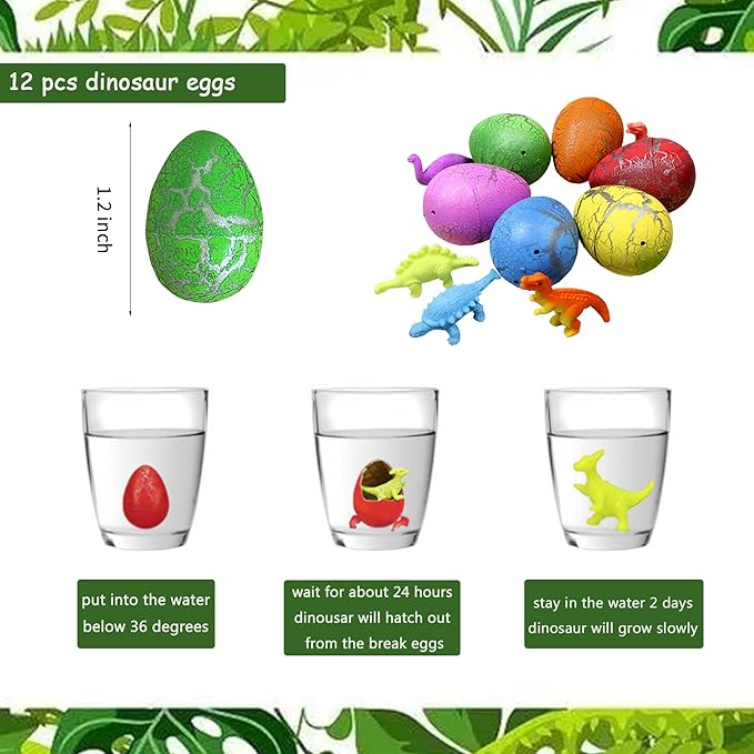 XIPEGPA 132 PCS Dinosaur Party Favors with Dinosaur Themed Eggs Dinos Slap Bracelets Keychains Rings Stickers for Kids Birthday Party Supplies Classroom Prizes Box Gift Goodie Bag Fillers