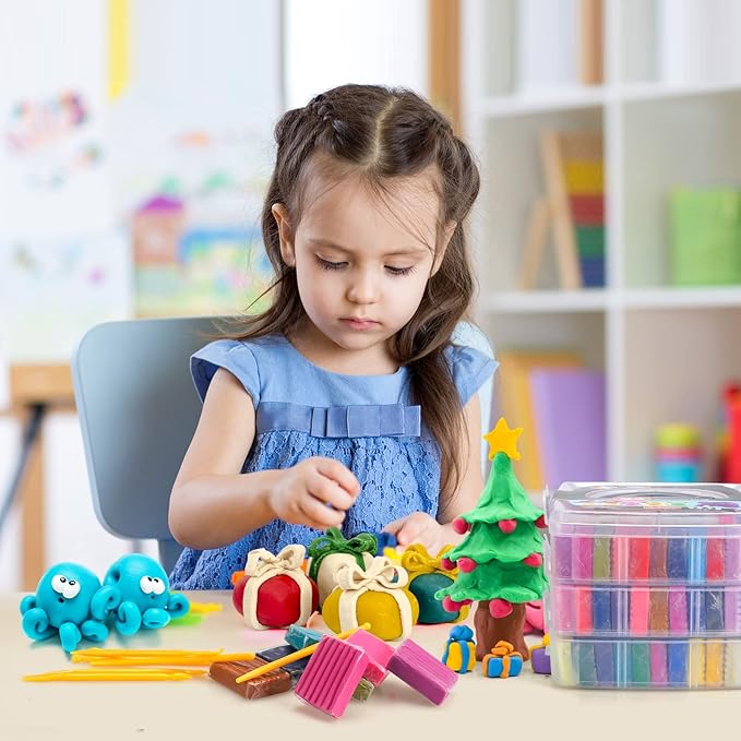 CiaraQ Polymer Clay Kit, Oven Bake Modeling Clay with Sculpting Tools, 86 Colors, 5.31 lb