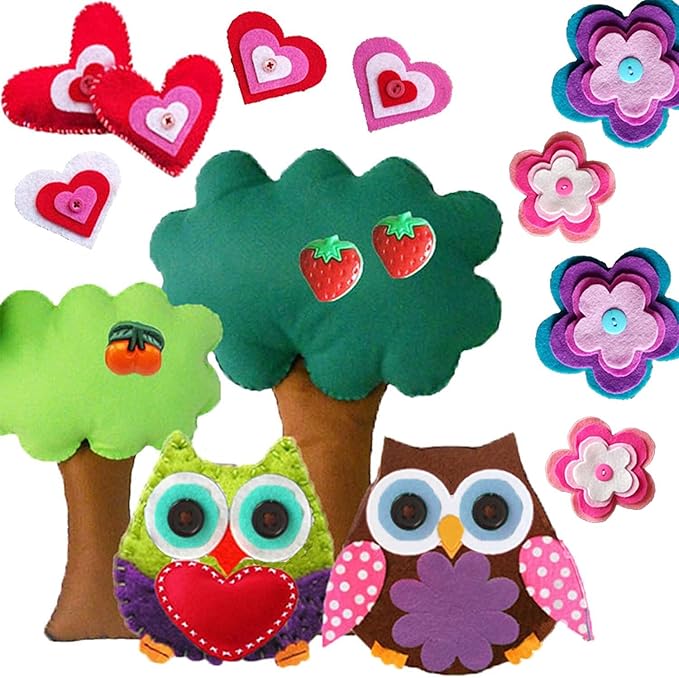 ARTIKA Owl Themed Kids Sewing Kit with Booklet, Stencil & Travel Case