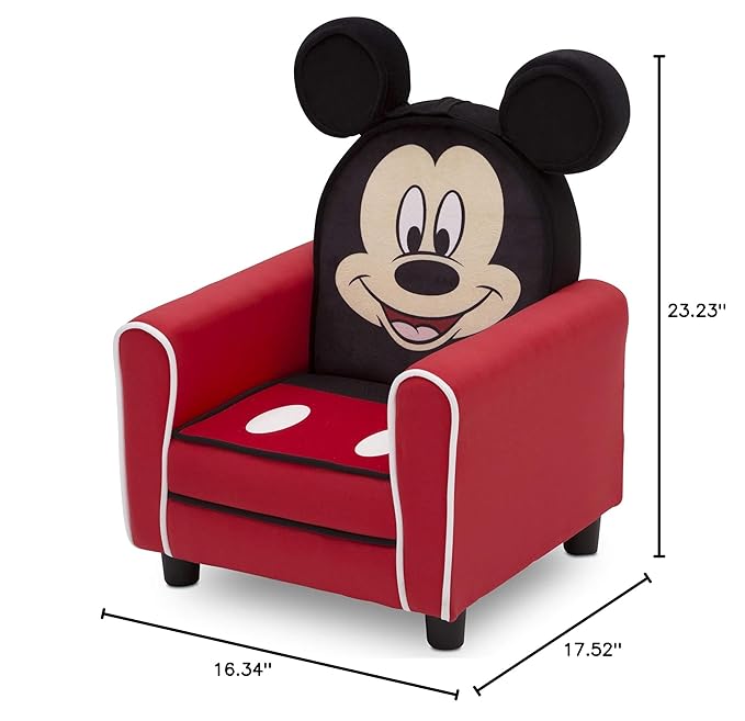 Delta Children Figural Upholstered Kids Chair, Wood ,Disney Mickey Mouse