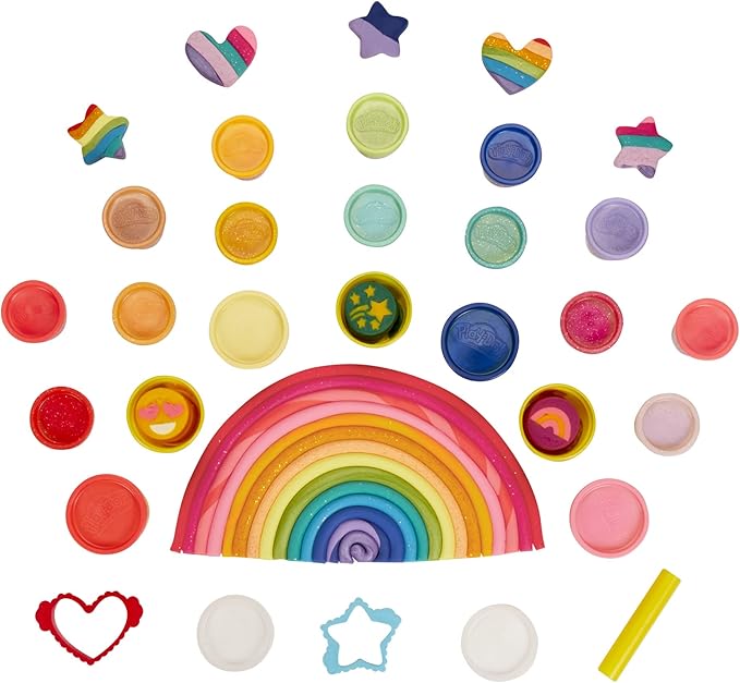 Play-Doh Bright 'n Happy Variety Pack with 21 Cans of Modeling Compound Including Scented, Sparkle, Metallic, Arts and Crafts Toy for Kids 3 and Up, Non-Toxic (Amazon Exclusive)