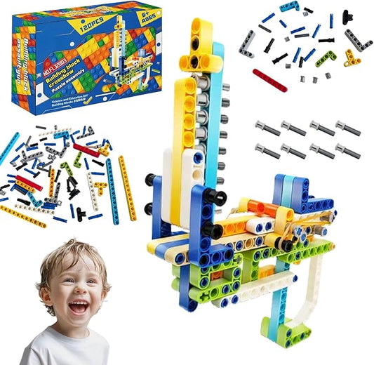 Toy Gun Building Blocks Blaster Assembly Toy Erector Sets Mini Gun Model Kit Construction Set, DIY Nerf Gun Blasting Splicing Brick for Kids Ages 6+ Building Toy for Boys and Girls (HMG120)