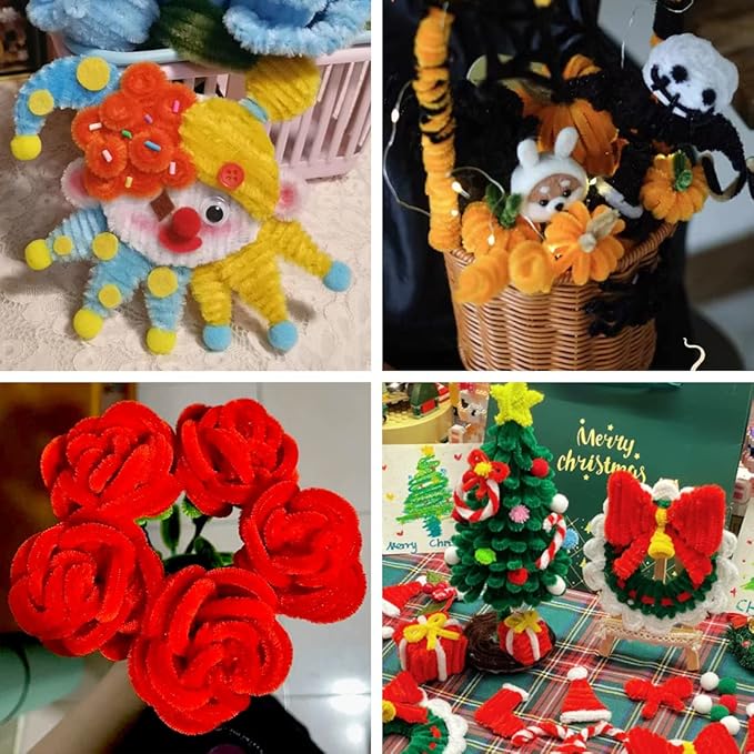 Eppingwin 200pcs Pipe Cleaners, Black Pipe Cleaners Craft Supplies,Chenille Stems for DIY Arts Crafts Project(Black)