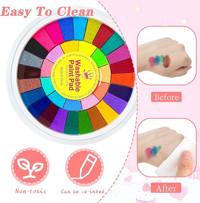 Xuyyicao Kids Washable Finger Paint Set,36 Color Funny Finger Painting with Book for Kids,Art Painting Supplies for Painting DIY Crafts,Gifts