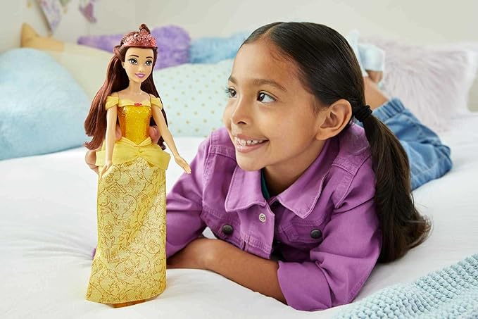 Mattel Disney Princess Toys, Belle Fashion Doll, Sparkling Look with Tiara Accessory, Inspired by the Beauty & the Beast Movie