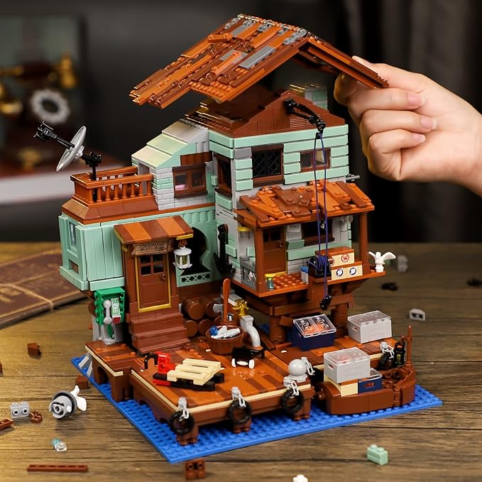 Fisherman's Wharf House Mini Bricks Building Kit, Ideas Creative Architecture Building Toys Birthday Gift for Adult Boys Girls -2046 Pieces (Not Compatible with Lego Set)