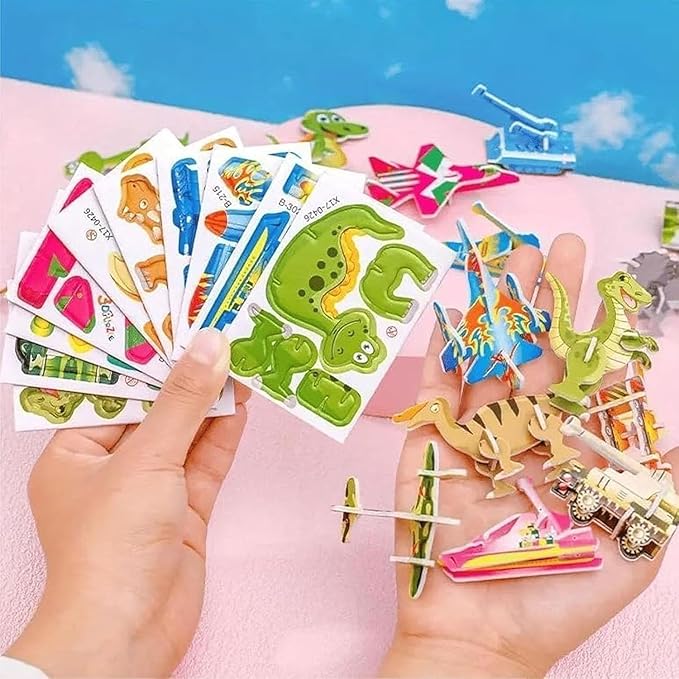 30PCS Flowarmth Puzzle, 3D Cartoon Puzzles for Kids Ages 4-8, Educational 3D Cartoon Puzzle, 30PCS Not Repeating 3D Puzzles for Kids, DIY 3D Animal Jigsaw Puzzles Art Crafts Gifts (Plane Tanks)