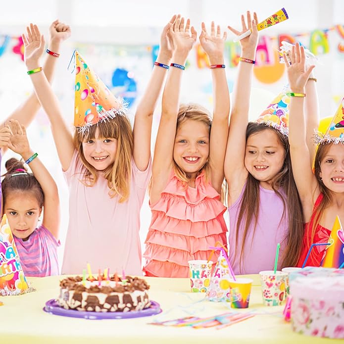 Happy Birthday Rubber Bracelets Birthday Silicone Stretch Wristbands for Kids Classroom Students Birthday Party Supplies Happy Birthday Gifts Bracelets Bulk From Teacher