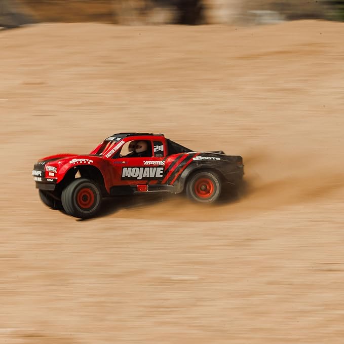 ARRMA RC Truck Mojave GROM 4x4 SMART Small Scale Desert Truck, RTR (with Battery and Charger Included) Red/Black ARA2104T1