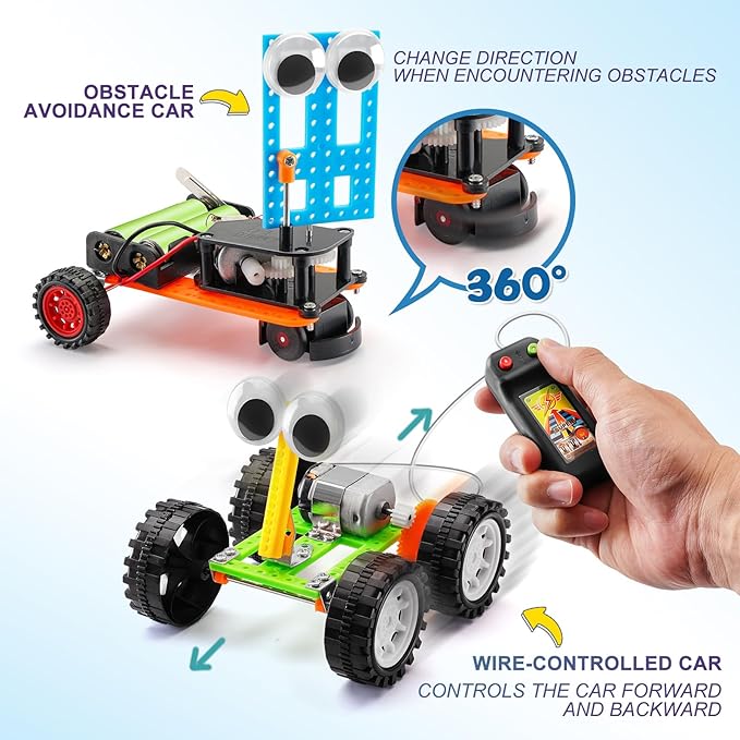 STEM Kits for Kids Age 8-10, STEM Toys for 6 7 8 10 12 Year Old Boys Girls Gifts, Robot Building Kits for Boys Crafts 8-12 5-7, Science Experiments for Kids 5 6-8 8-13, Car Engineering Activities Kit