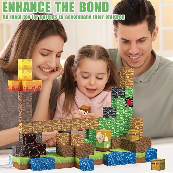 160 PCS Magnetic Blocks Building Toys, Build 3D Magnetic Building Blocks Set for Kids Ages 3+, Magnetic Blocks STEM Sensory Educational Christmas Birthday Gifts Construction Toys