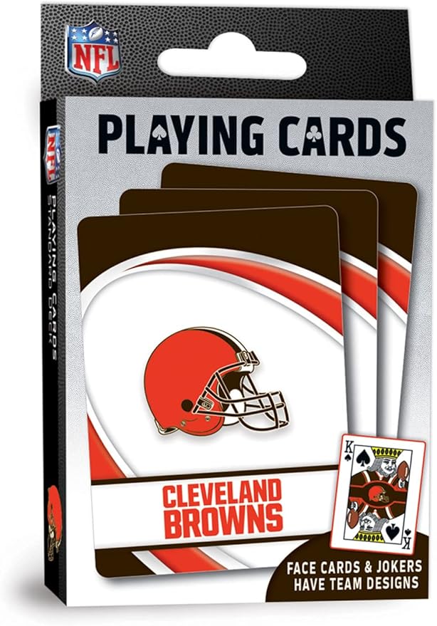 MasterPieces - NFL Playing Cards, Officially Licensed Cleveland Browns Football Deck, Family Games for Adults and Kids, Standard Index